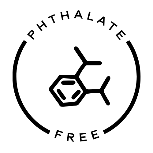 Logo indicating 'Phthalate Free' with a chemical structure diagram.